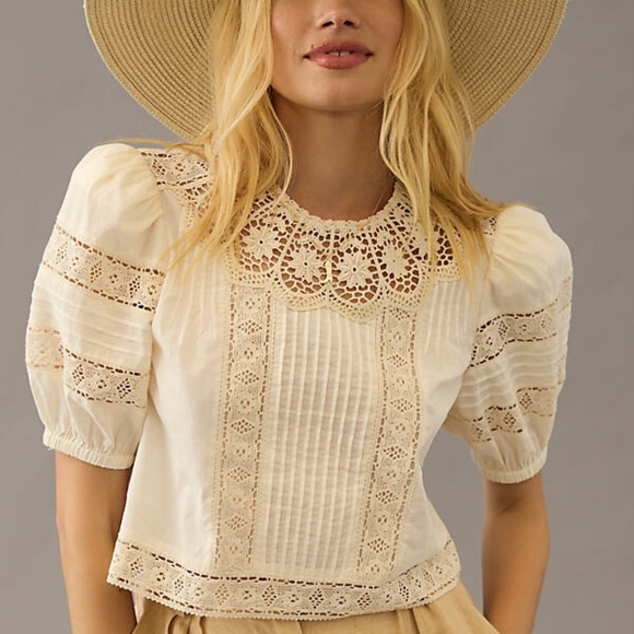 HUNTER BELL Tops - Hunter Bell Ousie Lace Blouse small